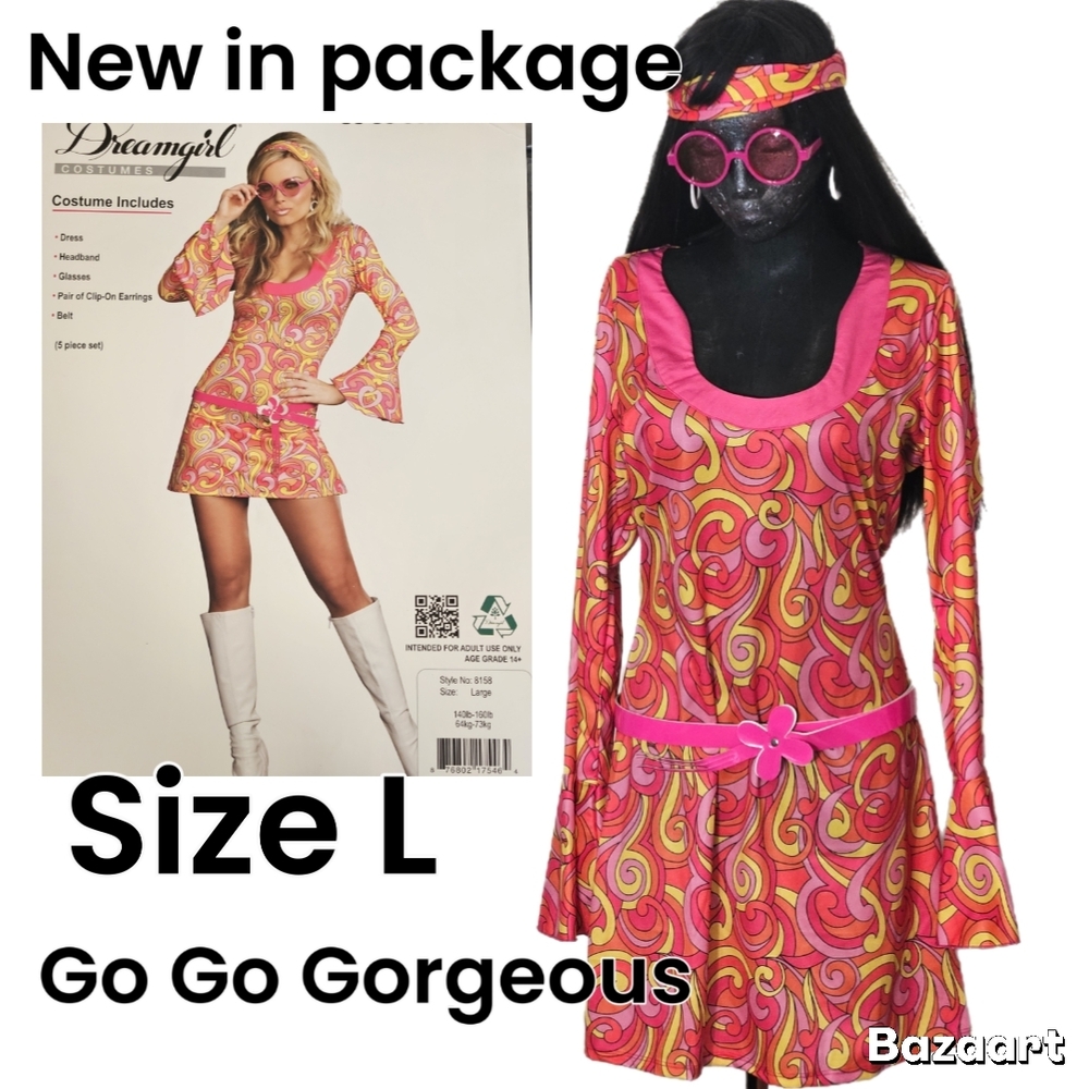 Dreamgirl Halloween Costume Go Go Gorgeous Complete New In Package Size L